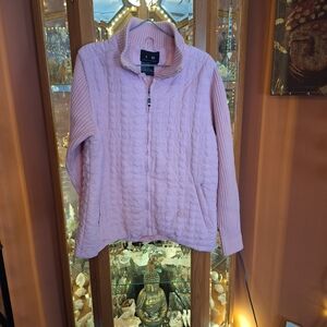 Womens  Light Pink Quilted Zip Puffer Jacket Sz L